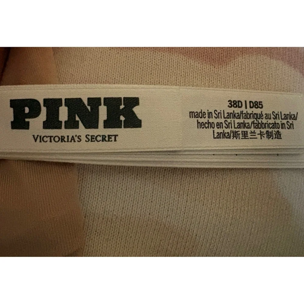 Victoria's Secret PINK Bra WIRELESS 38D Beige Good Lightly Lined Wear Everywhere
